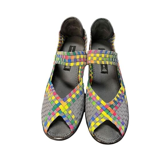 Steven by Steve Madden Brynn Peep Toe Casual Bright Multi Wedges colorful - Picture 2 of 5